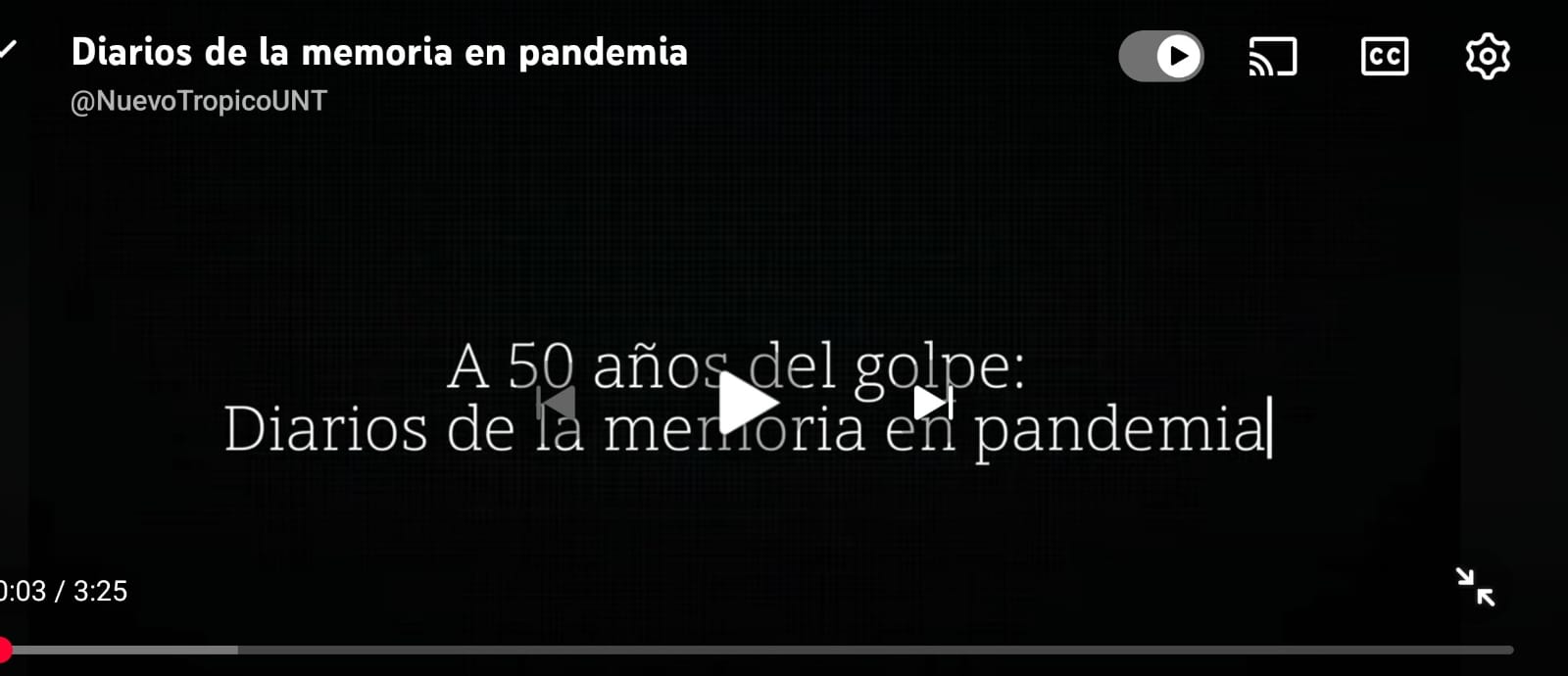 Diarios de la Memoria en Pandemia (Video)